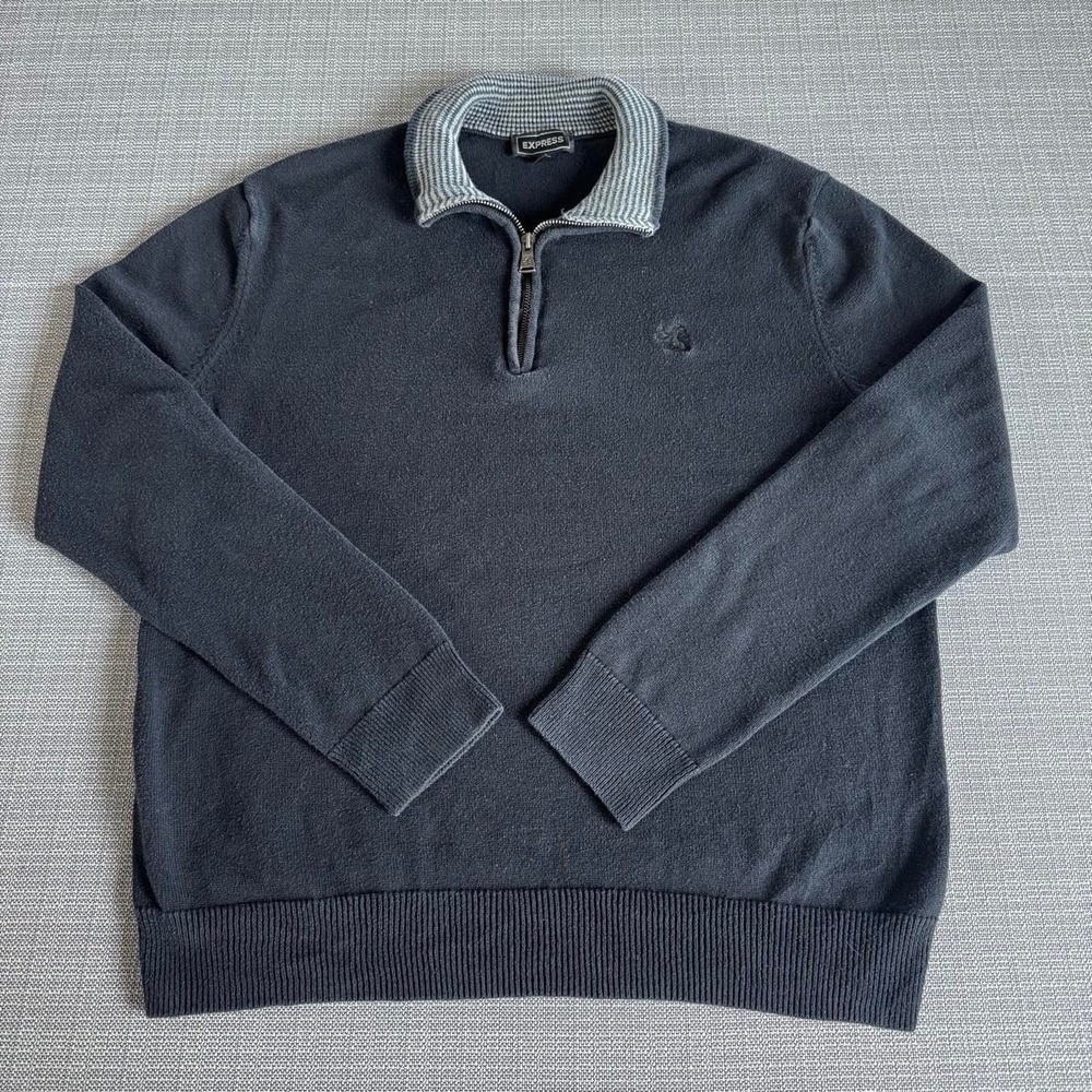 Express Black Quarter Zip Sweater Mens Large